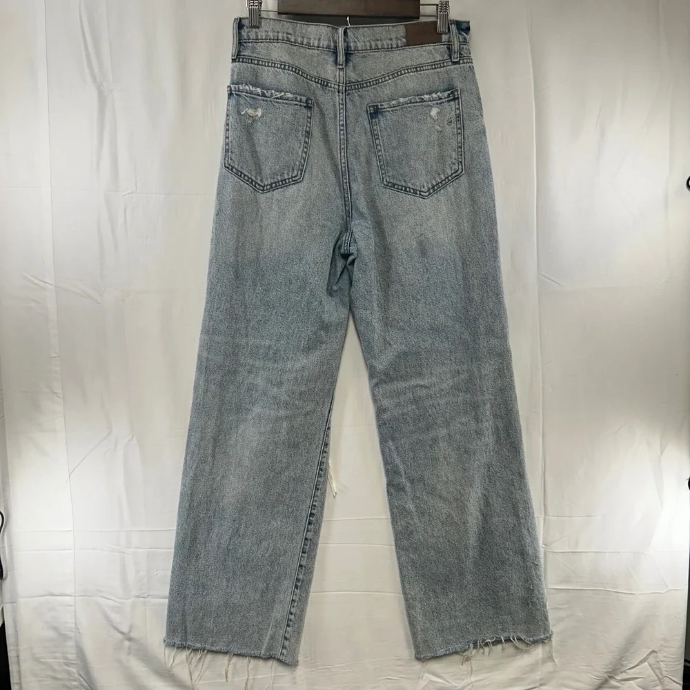 Hidden Jeans Wide Leg Women‎ 29 Light Blue Distressed Raw Hem HD9109D-M